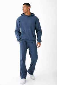 Ensemble deux pièces unisexe à capuche et évasé de vêtements de sport personnalisés 100% coton ensemble de jogging grande taille bon marché pour hommes - Product Image 4