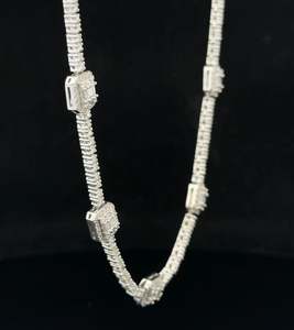 Chaîne de tennis VVS en diamant glacé de 3mm Bijoux pour hommes | Collier en diamant | Chaîne de tennis Hip Hop | Collier glacé - Product Image 2