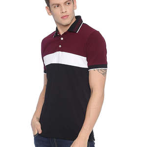 Polo informal de alta calidad para hombre, tejido de punto de bloque de trabajo impreso con logotipo personalizado, hecho de poliéster/algodón - Product Image 2