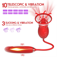 Rosenförmiger Doppelkopf-Vagina-Sauger Teleskop-Vibrator Nippelsauger Orale Stimulation Klitoris-Stimulator Sextoy für Frauen