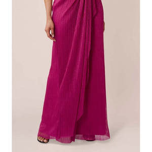 ชุดราตรีแบบไหล่เดียวของ Adrianna Papell สำหรับผู้หญิง ผ้าชีฟองคลาสสิก ยาวกรอมพื้น ทรงเข้ารูป วัสดุธรรมชาติ ปรับแต่งได้ เหมาะสำหรับเจ้าสาว - Product Image 3