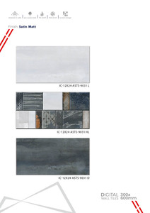 Carreaux de mur en céramique de haute qualité 300x600 mm pour salle de bain et cuisine, surface brillante mate sculptée au sucre pour les murs intérieurs - Product Image 2