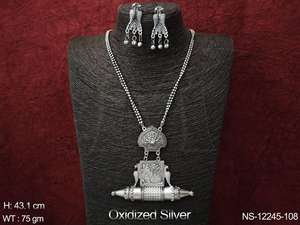 Bijoux indiens oxydés de Style fantaisie, argent poli de styliste, porter de beaux bijoux de mode, ensemble de collier de Figure de fête - Product Image 2