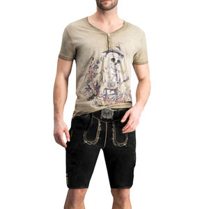 Bavarian Style Lederhosen <b>Shorts</b> Black Tanned Deer <b>Leather</b> <b>Shorts</b> <b>Men's</b> Customized <b>Shorts</b> Made in Pakistan - Product Image 3