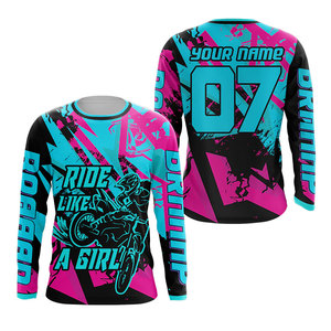 Camiseta de Motocross Sublimada Personalizada, Manga Larga, para MX, ATV, UTV, DH, Ropa Deportiva, OEM, ODM - Product Image 1