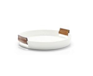 Plateau de service en fer blanc avec poignée en cuir, design le plus récent, forme ronde, taille personnalisable - Product Image 1