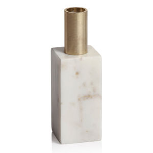 Bougeoir en métal et marbre décoratif pour la maison de designer Finition en béton Pot à bougie unique à 5 bras et support Couleur or Fait à la main - Product Image 6