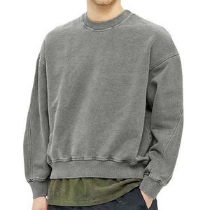 Sweat-shirt à capuche boutonné délavé à l'acide de haute qualité, style vintage décontracté, pour homme, collection streetwear - Product Image 3