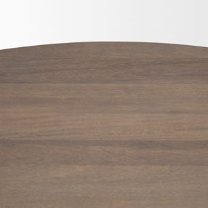Contemporary Style Solid Mango Wooden Round <b>Top</b> Geometrical Triangular Shape <b>Wood</b> Base New Modern Home Kitchen Dining <b>Table</b> - Product Image 6