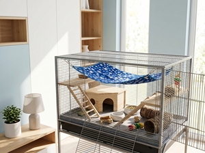Hamac pour petits animaux S 22×27cm – Hamac suspendu lavable pour hamsters, furets, rats, cochons d'Inde, chinchillas - Product Image 6