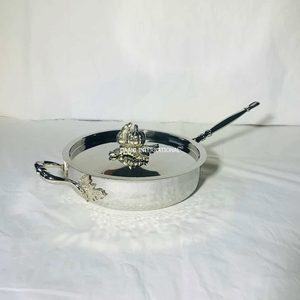 Premium Quality Stainless Steel Hammered Cookware <b>Set</b> Luxury Kitchen Use Frying <b>Pan</b> with Pumpkin Lid for Hotels <b>and</b> Restaurants - Product Image 2