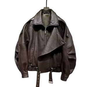 Chaqueta de Cuero Sintético Estilo Hip Hop, Chaqueta de Mujer Holgada y Elegante, Ropa Casual de Calle con Cremallera - Product Image 1