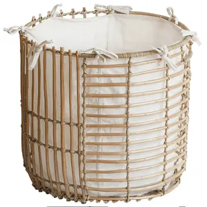 Latest Vietnamese product baskets rattan wholesale biodegradable natural rattan basket laundry
