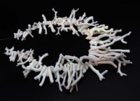 Collier de perles de corail blanc naturel pour montre femme grand collier Branchi épais 18 pouces taille 73X3MM à 14X3MM (N-13)