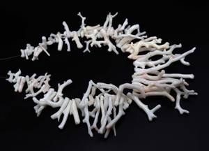 สร้อยคออัญมณีลูกปัดปะการังสีขาวธรรมชาติสำหรับนาฬิกาผู้หญิงสร้อยคอขนาดใหญ่ที่เป็นชิ้นใหญ่ขนาด18นิ้ว73X3MM 14X3MM (N-13) - Product Image 2