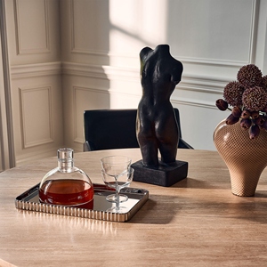 Plateau de service rectangulaire de luxe en acier inoxydable poli miroir avec bord festonné, design occidental, pour la maison, l'hôtel, les cadeaux - Product Image 6