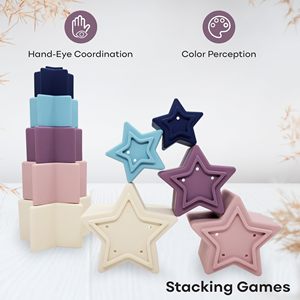 Sao bé giáo dục bắn tung tóe tắm đồ chơi thiết lập của Silicone xếp ly cho Phân Loại & làm tổ - Product Image 2