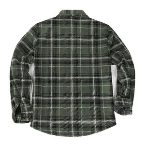 Custom Logo Men's Sherpa <b>Fleece</b> <b>Lined</b> Flannel Jacket <b>Shirt</b> for Men Warm Brushed Plaid High Quality <b>Shirt</b> Jackets - Product Image 2