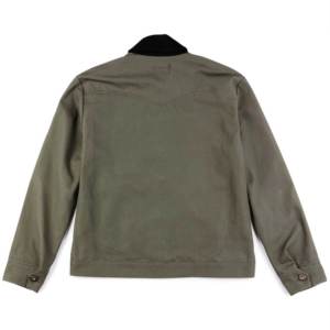 Chaqueta de trabajo de algodón 100% de alta calidad, prendas de vestir exteriores de lona, logotipo personalizado, venta al por mayor con cuello en contraste, chaqueta en blanco - Product Image 2