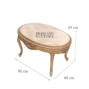 Mesa de Centro Redonda de Lujo con Tapa de Mármol Rojo, Estructura de Madera Oscura de Dos Niveles y Detalles en Latón Dorado para Salas de Estar Clásicas - Product Image 5