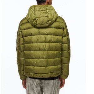 Chaqueta acolchada de invierno personalizada para hombre con mangas largas, cuello levantado, diseño acolchado de burbujas, tela de lona - Product Image 5