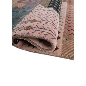 พรมไหมพรมผสมไหมไผ่สีเบจน้ำตาลลายปะติดปะต่อทรงสี่เหลี่ยมผืนผ้าสำหรับตกแต่งบ้าน ห้องนั่งเล่น และทางเดิน - Product Image 2