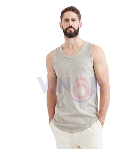 Débardeur de sport fitness unisexe personnalisé noir uni sans couture spandex maillot de corps en maille T-Shirt taille XL respirant imprimé tricoté - Product Image 2