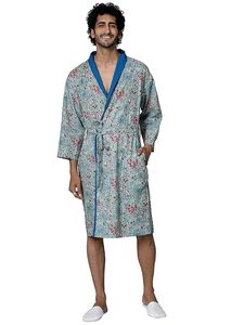 Peignoir en coton pour homme Vêtements de nuit Spa Wear Chemise de nuit - Product Image 3