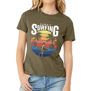 Custom <b>High</b> Quality Knitted Streetwear <b>Tshirts</b> for Women Screen Printed Plain Tees Plus Size Options Casual Style Direct Sale - Product Image 1