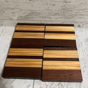 จานรองแก้วไม้วอลนัททำด้วยมือทรงสี่เหลี่ยมถาดรองแก้ววอลนัททำด้วยมือโดยงานฝีมือรูปพระจันทร์เสี้ยว - Product Image 2