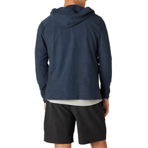 Automne léger sweat à capuche zippé Logo personnalisé hommes décontracté fermeture éclair 280g French Terry veste à capuche vierge pour hommes - Product Image 6