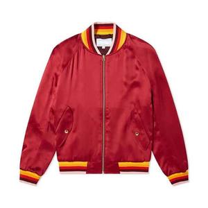 Nueva llegada moda casual hombres ropa personalizada lisa en blanco satén bombardero Lettermen College chaqueta de béisbol para hombres - Product Image 1