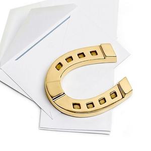 U Shape <b>Metal</b> Eco-Friendly Multifunction Vintage Paper <b>Weight</b> with Gold Finish Perfect for Study Room Tabletop Decor Iron - Product Image 1