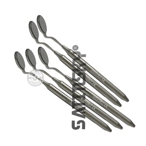 Lot de 10 miroirs buccaux dentaires #5 avec poignée en acier Instruments dentaires ORL pour le blanchiment des dents et les soins bucco-dentaires - Product Image 5