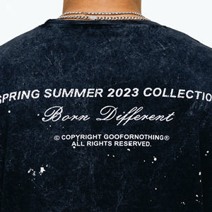 T-Shirt à Manches Courtes et Col Rond Surdimensionné en Satin de Coton 100% Lourd, Grande Taille, pour Homme, Sérigraphie, 220GSM - Product Image 3