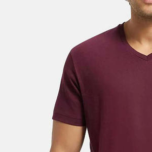 Nouveau T-shirt à col en V, couleur unie, manches courtes, vente en gros, T-shirts à col en V pour hommes, manches courtes, 100% coton, vierge - Product Image 6