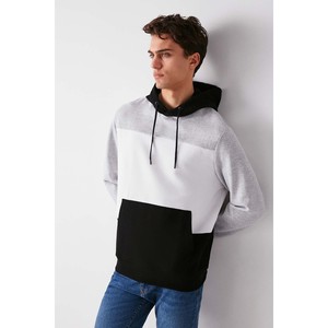 GRIMELANGE Clyde <b>Men's</b> Bloklu Hooded Drawstring Fleece Lined <b>Sweatshirt</b> - Product Image 3