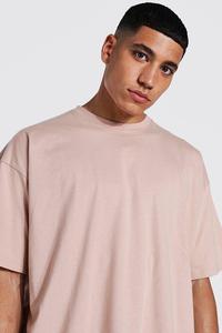 Camiseta de algodón 300 para hombre, ropa de calle transpirable con logotipo personalizado en blanco, cuello redondo y hombros caídos, talla grande, 100% - Product Image 3