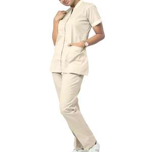 Uniforme de enfermera médica de hospital con cuello en V de manga corta sólida para médicos - Product Image 4