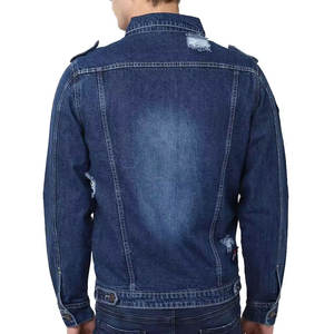 Veste en jean pour homme de haute qualité en gros, 100 % coton, col montant, respirante et coupe-vent - Product Image 3