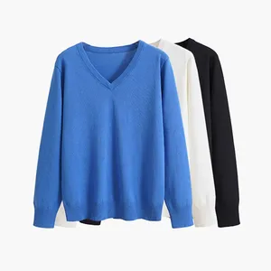 Hoogwaardig Best Aangepast Materiaal Nieuwste Design Cardigan Sweater Met Effen Kleuren Fleece Effen Geverfde Dames Trui