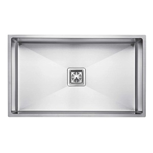 Fregadero de cocina de un solo cuenco con escurridor Cocina de acero inoxidable Acabado brillante con acoplamiento de tubería de desagüe - Product Image 3