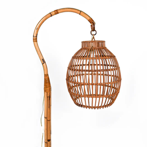 Design spécial rotin tissé cage à oiseaux support de lampe lampadaire pour chambre à coucher - Product Image 2