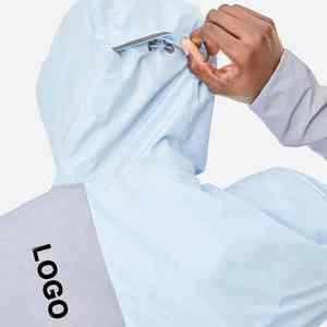 เสื้อวอร์มกันลมมีฮู้ดปรับได้3ชั้นมีซิปด้านหน้าผ้าทอกันน้ำแห้งเร็วระบายอากาศได้ดี - Product Image 4