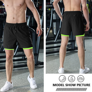 Mesh Breathable Fabric <b>Elastic</b> Mid Rise Joggers Shorts Casual Knitted Plain Dyed Solid Anti-Wrinkle Shorts For Men - Product Image 5