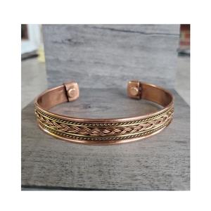 Pulsera de Salud de cobre puro 99.9% para artritis joyería artesanal de Metal magnético garantizada - Product Image 4