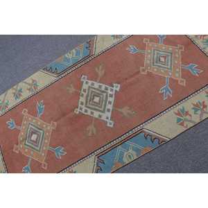 3x6.1 ft Vintage Turkish Rug, Accent Rug, <b>Brown</b> <b>Wool</b> Rug - Product Image 5