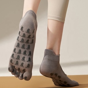 Calcetines Deportivos JAYCAN para Mujer, Color Gris, 5 Dedos, Diseño Cruzado, Secado Rápido, Antibacterianos, Ecológicos, de Spandex y Algodón, para Invierno - Product Image 2