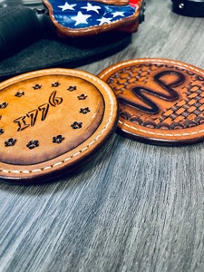 10cm-Round Coaster PU Leather Coffee Mat-Tea Coaster-Modern Simple-Coaster Heat-Insulation <b>Pad</b>-Waterproof Heat-Resistant - Product Image 6