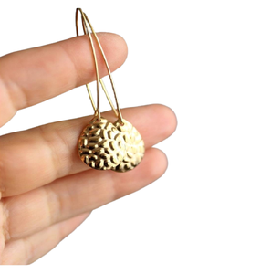 Boucles d'oreilles FLORA en laiton et grandes perles dorées, style belge, rondes et colorées, pour femmes, collection mondiale de bijoux de mode, décembre 2026 - Product Image 2